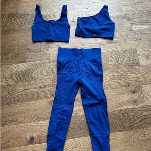 SET Active Blue Leggings and Sports Bra Set (both sports bras included)
